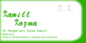 kamill kozma business card